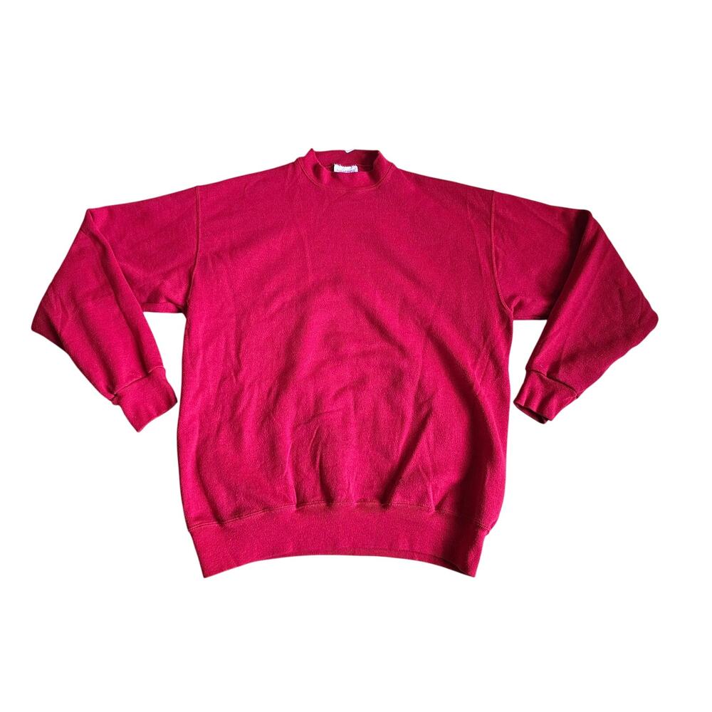 Tultex Ultra Fleece 350 Blank Red 50/50 Sweatshirt Sz L 1990s